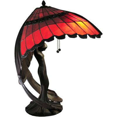 Karlie Flying Lady Red 2-light Tiffany-style Table Lamp
