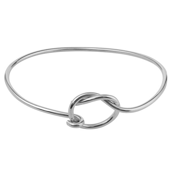 Shop Journee Collection Sterling Silver Love Knot Handmade Bangle ...