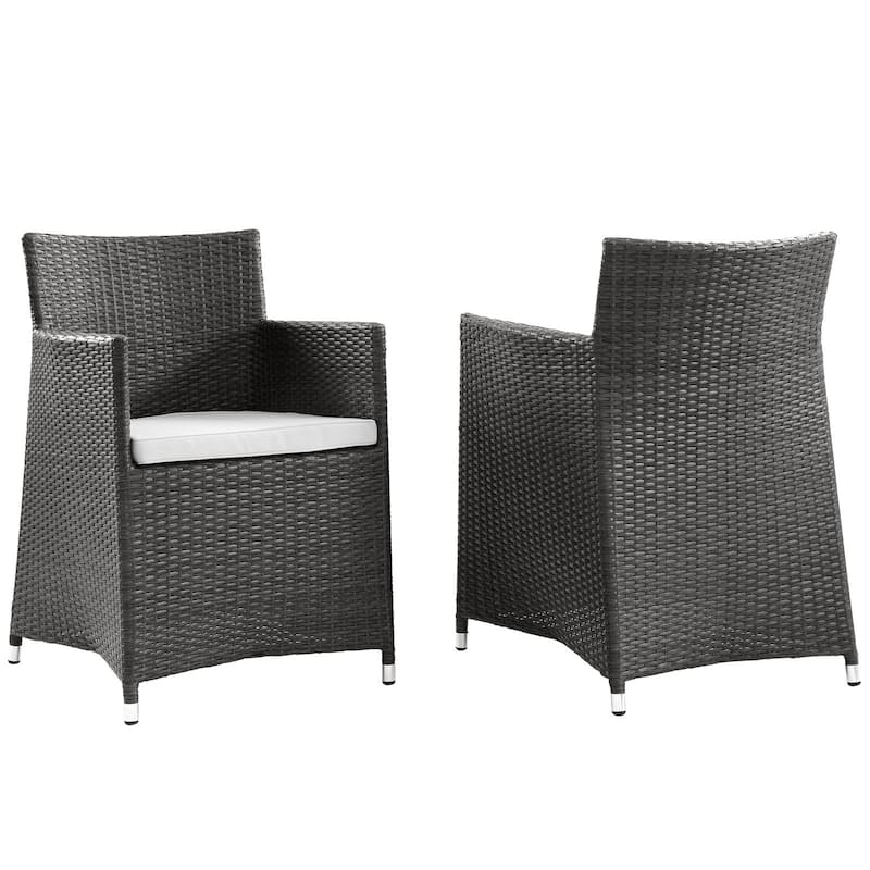 Juncture Armchair Outdoor Patio Wicker Chairs (Set of 2) - White