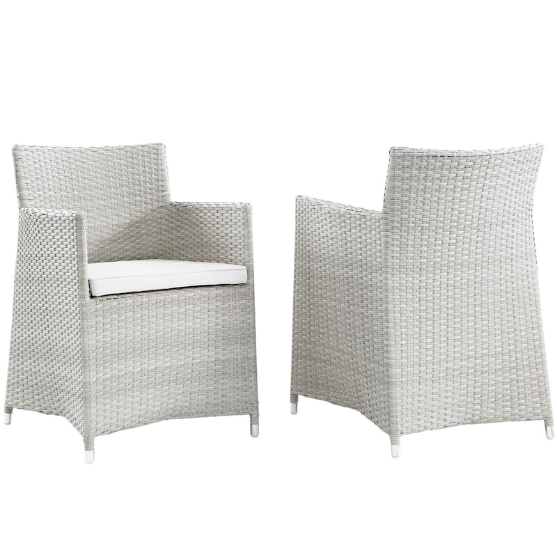 Juncture Armchair Outdoor Patio Wicker Chairs (Set of 2) - Grey