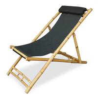 Heather Ann Folding Bamboo Sling Chair with head Cushion