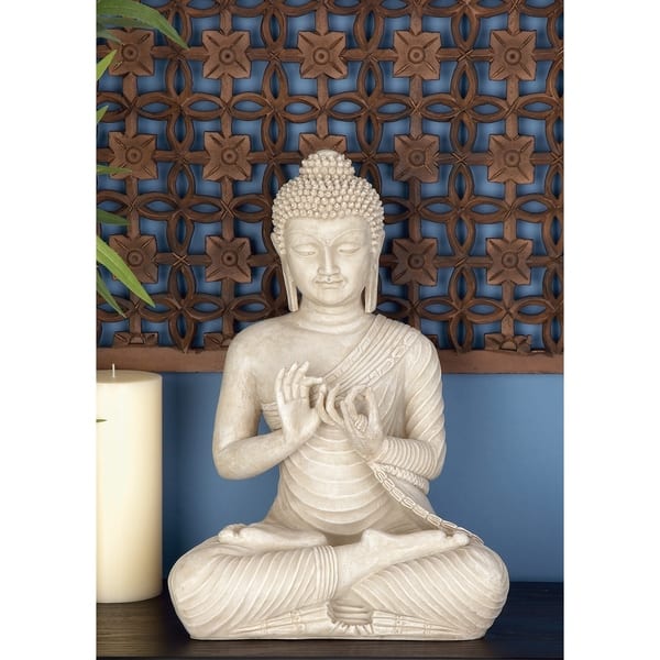 Benzara Ivory Finish Buddha Statue