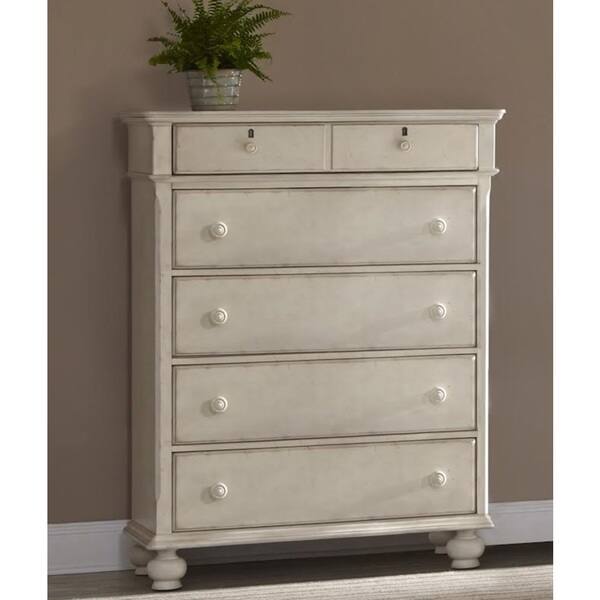 Shop Laguna Antique White 5 Drawer Chest By Greyson Living On