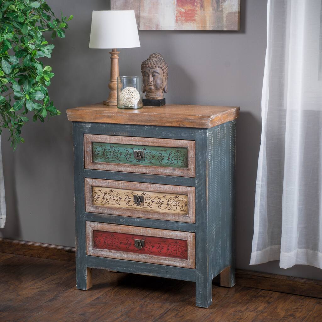 Everest 3-Drawer Wood Cabinet by Christopher Knight Home
