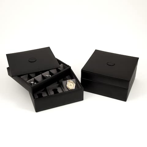 Bey Berk 'Sean' Multi-Level Stacked Watch Storage and Jewelry Box