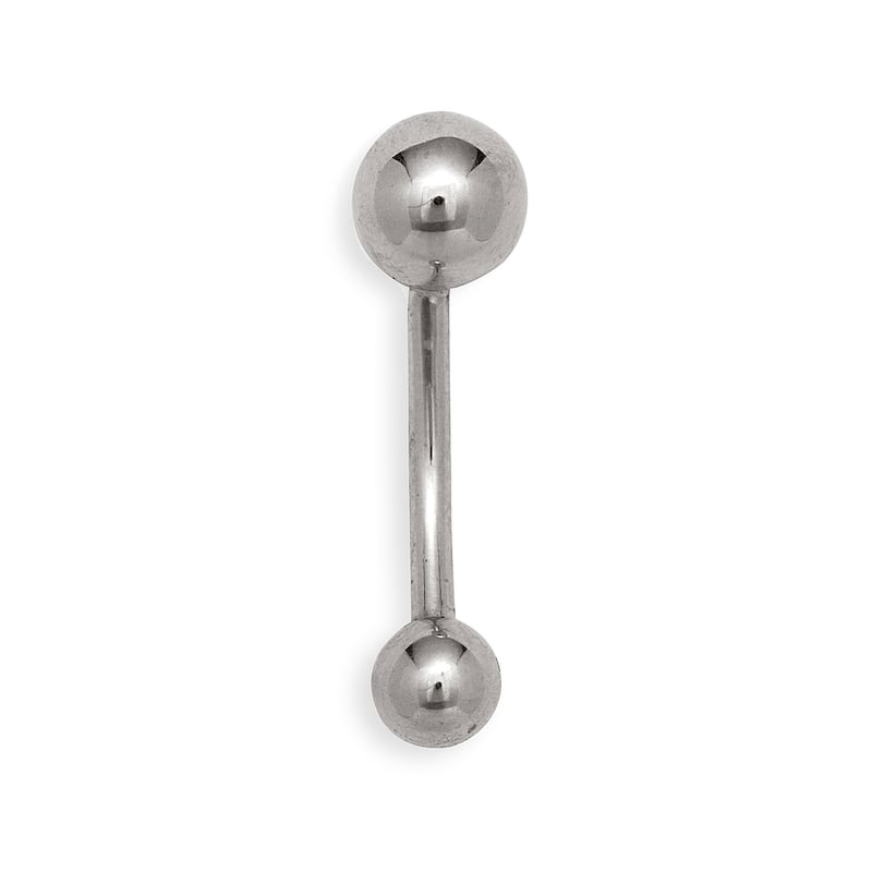 14k Gold 14-Gauge Body Jewelry Belly Ring - White