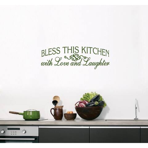 Bless This Kitchen Wall Decal (36-inch x 12-inch)