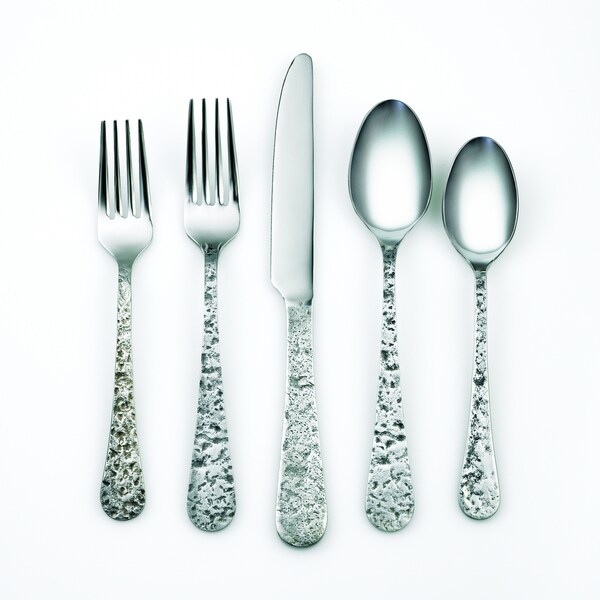 Cambridge Silversmiths Indira Kashmira Antique Pewter 20-piece Flatware Set