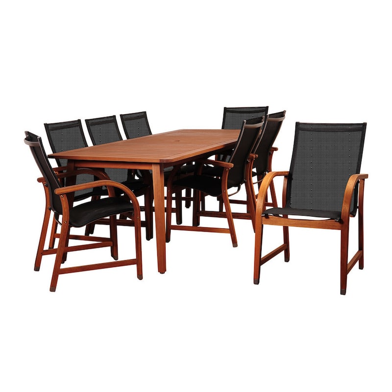 Amazonia Pucara 9pc 100% FSC Certified Wood Outdoor Patio Dining Set - 9 Piece