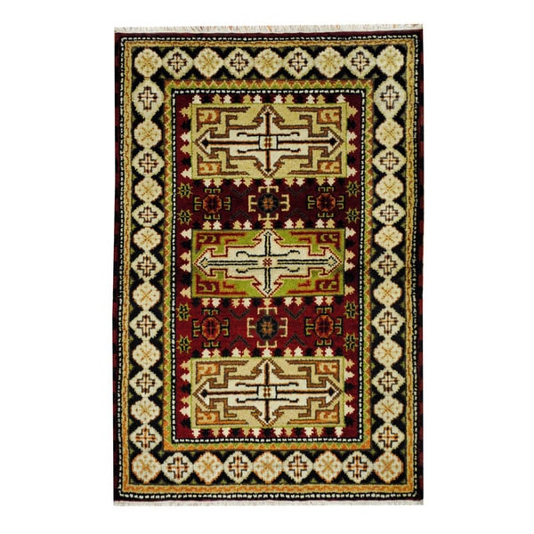 Handmade One-of-a-Kind Kazak Wool Rug (India) - 3'2 x 4'10