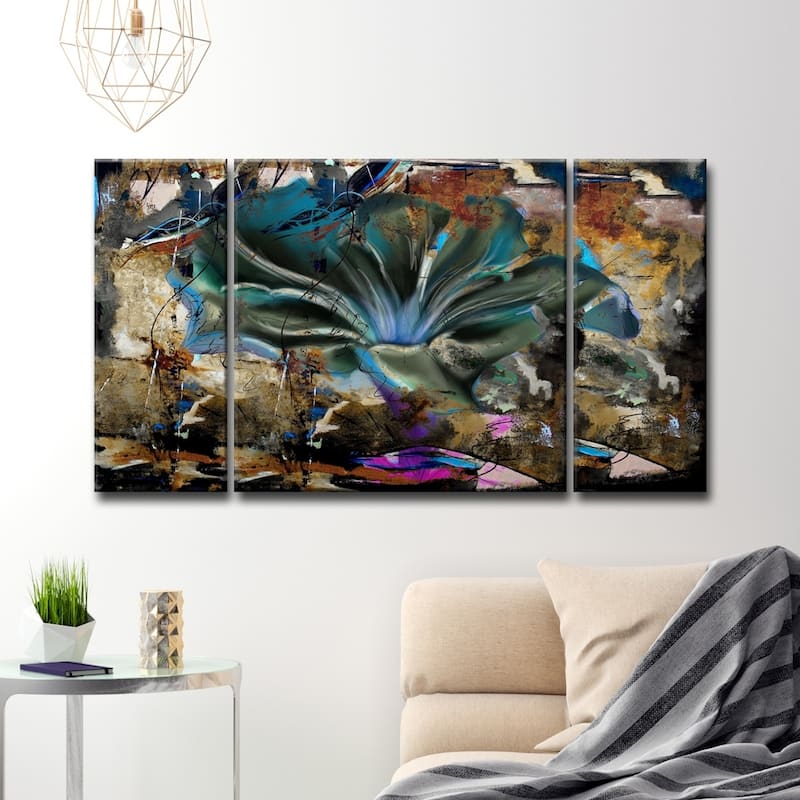 Ready2HangArt 'Painted Petals LVIII' 3-piece Canvas Wall Art Set - Multi-color