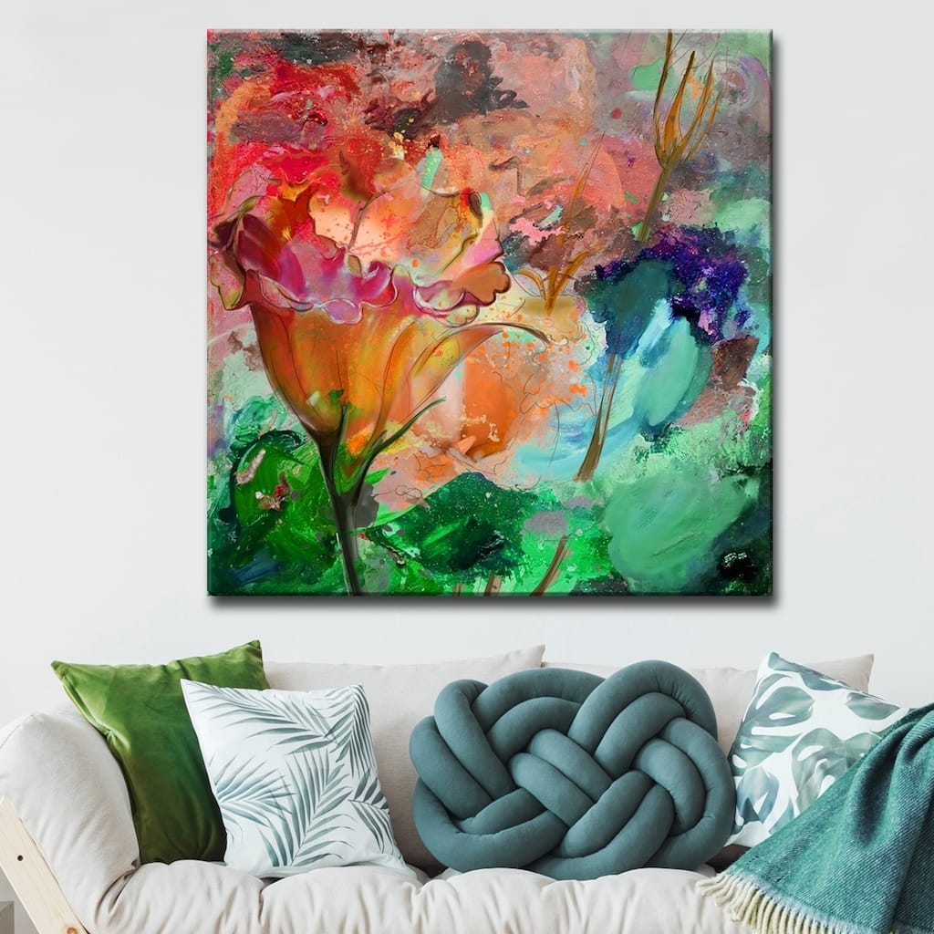 Ready2HangArt 'Painted Petals LXI' Gallery-wrapped Canvas Wall Art - Multi-color