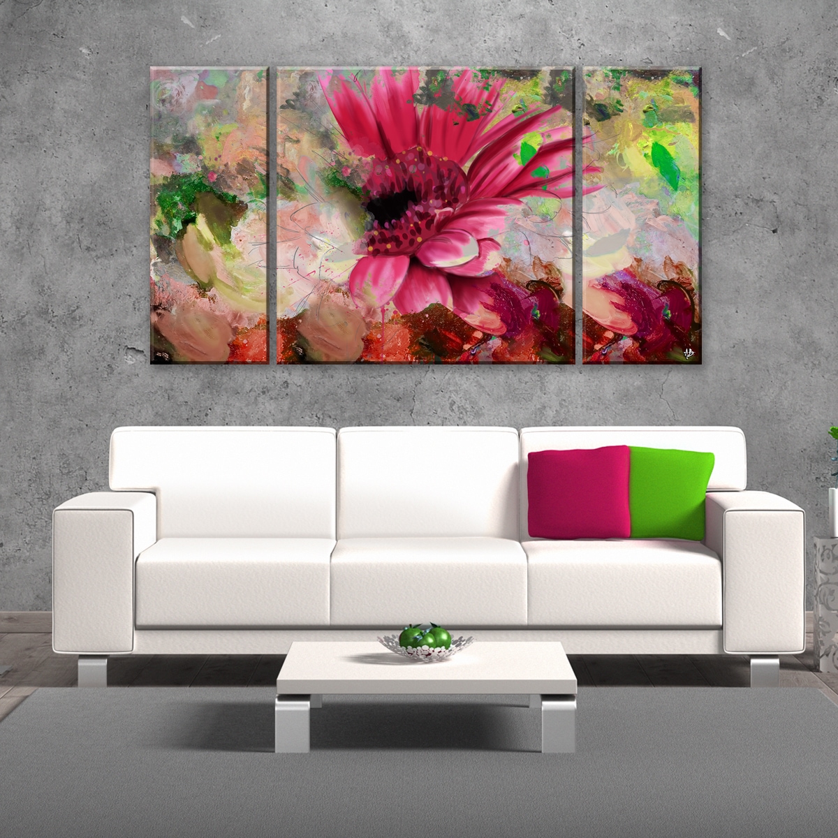 Set of 3 Panels Canvas Decorative Bouquet Print Home Wall Artwork Paintings 