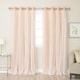 preview thumbnail 8 of 28, Aurora Home Dotted Lace Overlay Blackout Curtain Panel Pair