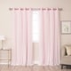 preview thumbnail 9 of 28, Aurora Home Dotted Lace Overlay Blackout Curtain Panel Pair