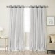 preview thumbnail 7 of 28, Aurora Home Dotted Lace Overlay Blackout Curtain Panel Pair