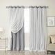 preview thumbnail 1 of 28, Aurora Home Dotted Lace Overlay Blackout Curtain Panel Pair
