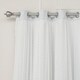 preview thumbnail 17 of 28, Aurora Home Dotted Lace Overlay Blackout Curtain Panel Pair
