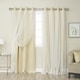 preview thumbnail 3 of 28, Aurora Home Dotted Lace Overlay Blackout Curtain Panel Pair Beige - 52 X 96