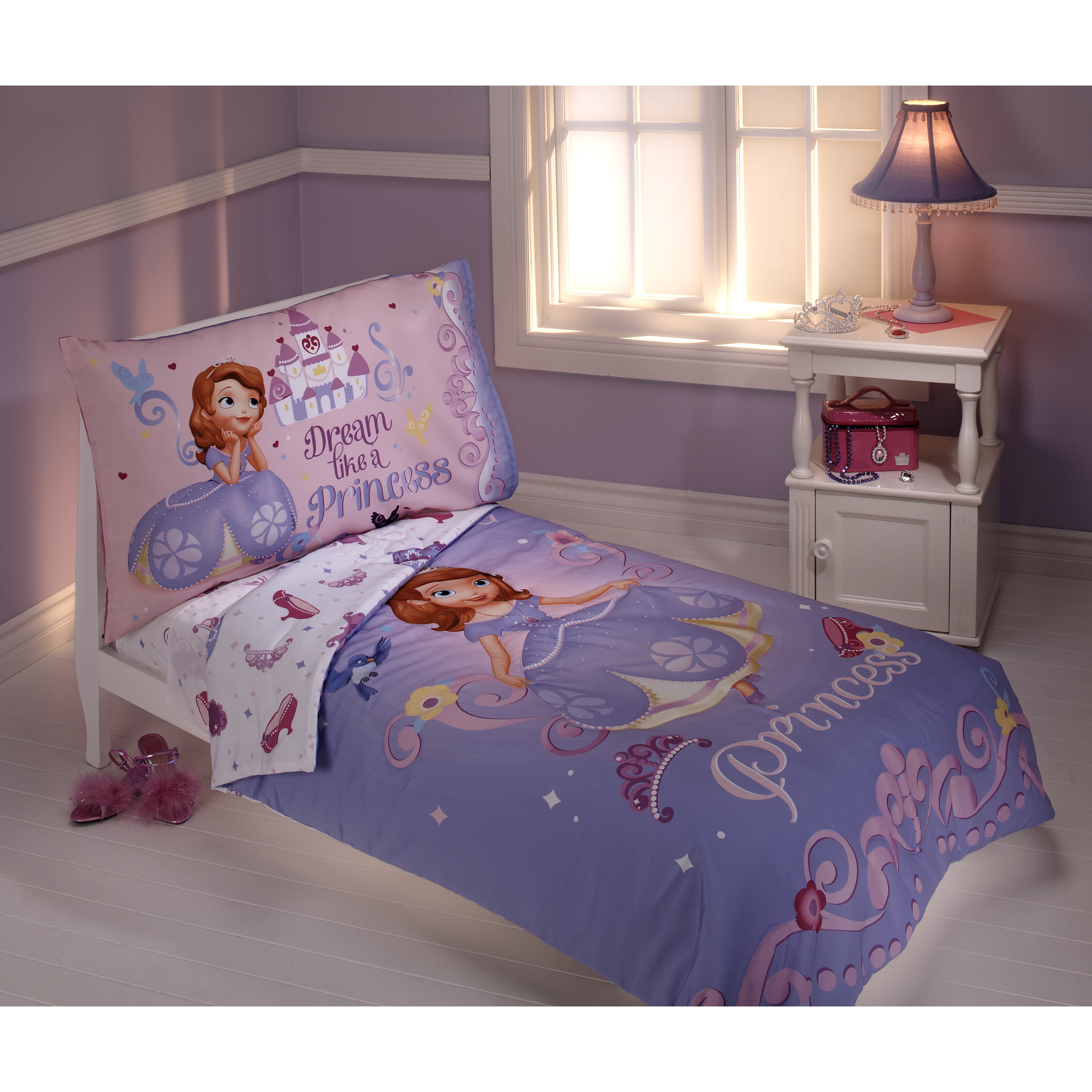 Girls Disney Sofia The First New 3 Prints 4 Piece Toddler Bedding Set Kids Teens Bedding Kids Teens Bedding Sets
