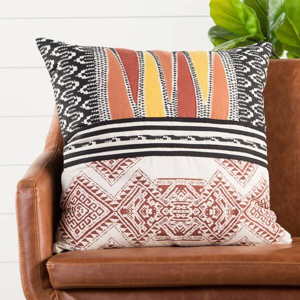 Shop Handmade Tribal Red Multi 22 Inch Throw Pillow On Sale