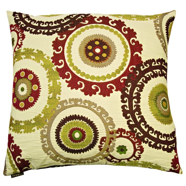 Taraz Decorative Feather Down Hidden Zipper 24-inch Decorative Throw Pillow