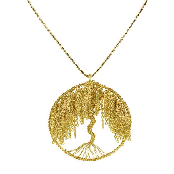 Handmade Brass Flourishing Tree of Life Necklace (Thailand)