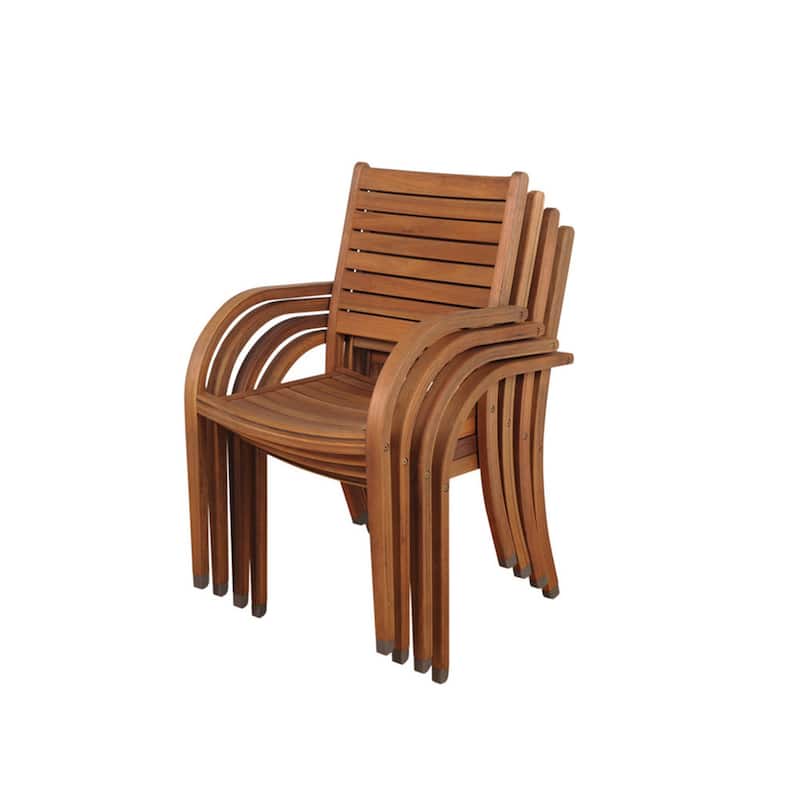 Amazonia Sorrento 7-Piece Eucalyptus Square Patio Dining Set - 7 Piece