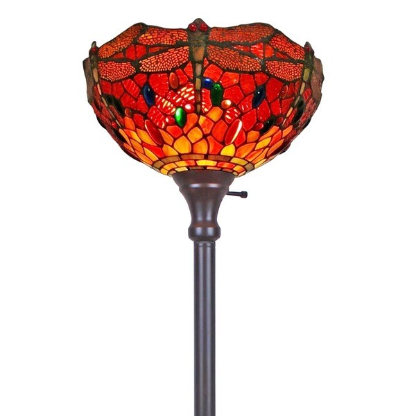Amora Lighting Tiffany Style Dragonfly Torchiere Floor Lamp Free Amora Lighting Tiffany Style Dragonfly Torchiere Floor Lamp