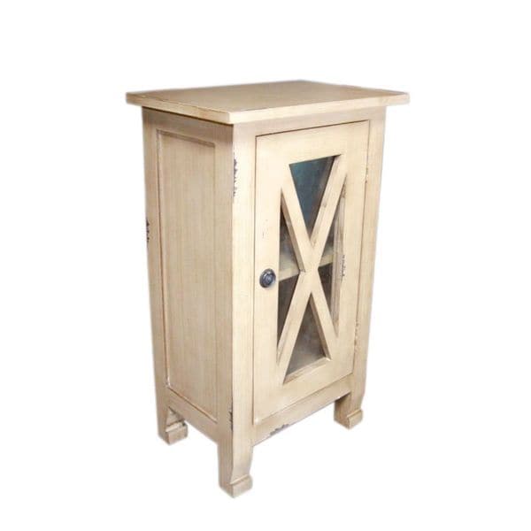 Decorative Shutler Casual Off White Square Accent Table