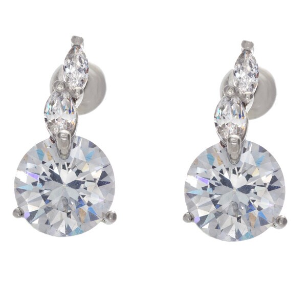 Nexte Jewelry Large Round Cubic Zirconia Stud Earrings Silver Nexte Jewelry Large Round Cubic Zirconia Stud Earrings Silver