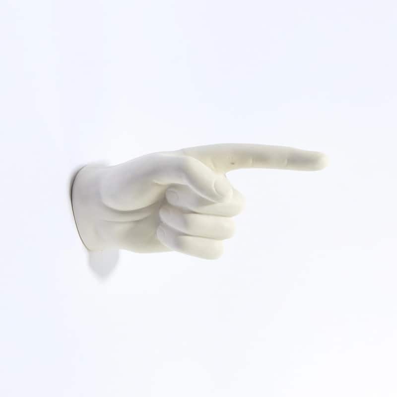 Interior Illusions Plus White One Finger Pointing Wall Mount