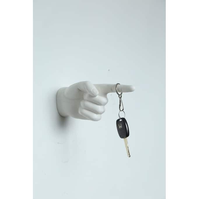 Interior Illusions Plus White One Finger Pointing Wall Mount