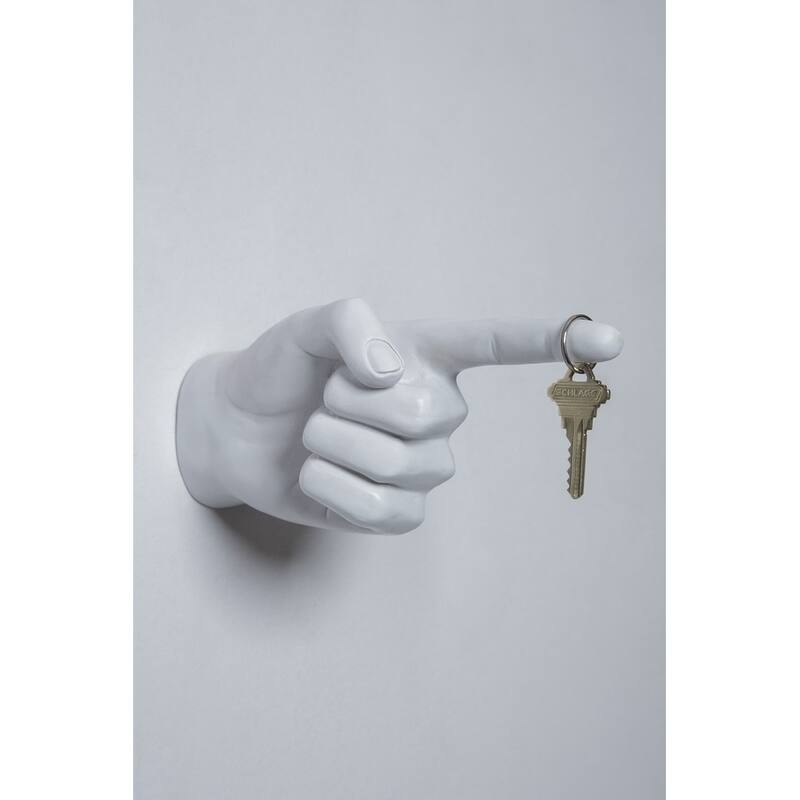 Interior Illusions Plus White One Finger Pointing Wall Mount