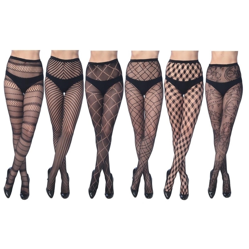 Håndbog blyant via Women's Fishnet Lace Stocking Tights in Regular and Plus Sizes (Pack of 6)  - Overstock - 10069474