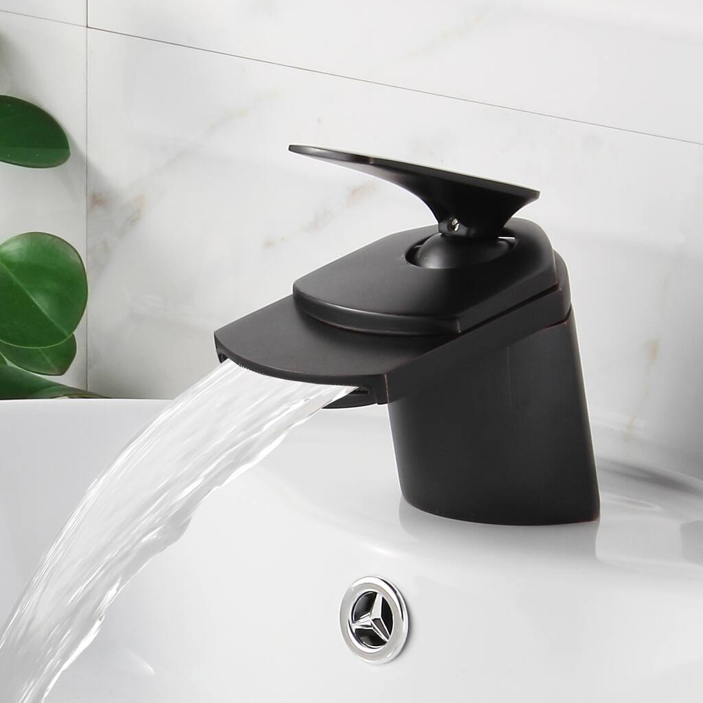 Oil Rubbed Bronze Single-lever Waterfall Design Basin Sink Faucet