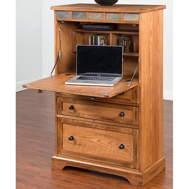 Shop Sunny Designs Sedona Oak Laptop Armoire Free Shipping Today