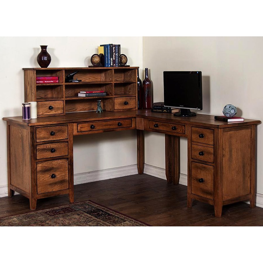 Shop Sunny Designs Sedona Oak L Shape Desk Set Free Shipping