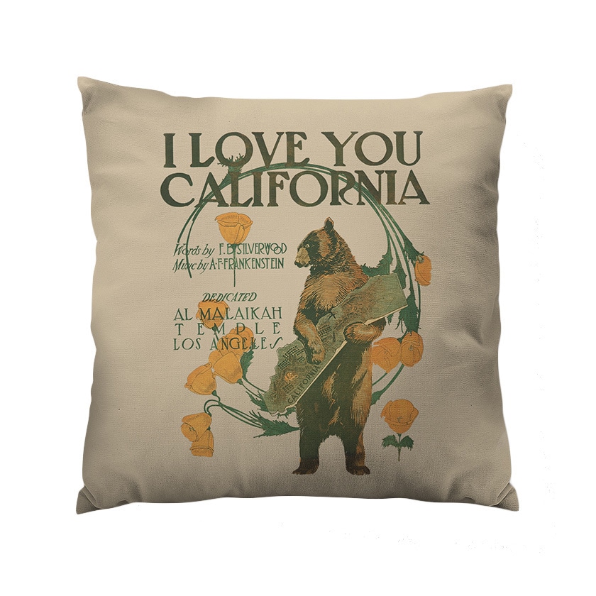 California Square Polyester Throw I Love You 18x18 Square Pillow Case