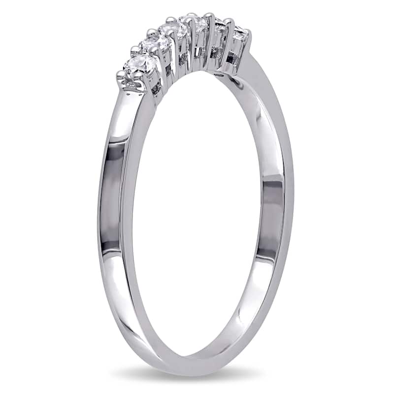 Miadora 10k White Gold Created White Sapphire Anniversary Ring