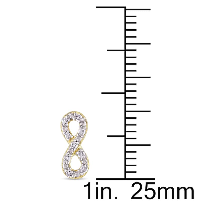 Miadora 10k Yellow Gold 1/10ct TDW Diamond Stud Infinity Earrings - White G-H