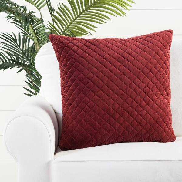 Shop Handmade Solid Red 22 Inch Throw Pillow On Sale Free