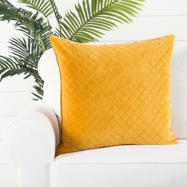 Shop Handmade Solid Yellow 22 Inch Throw Pillow On Sale Free