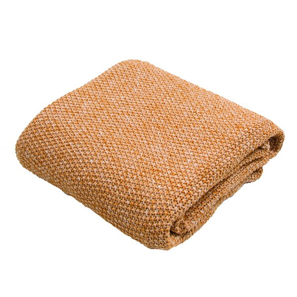Handmade Cotton Yellow (50"x60") Throw - 50 x 60