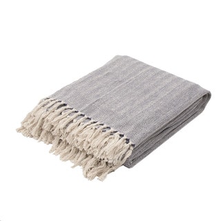 slide 1 of 1, Havenside Home Ocean City Handmade Cotton Blue Throw