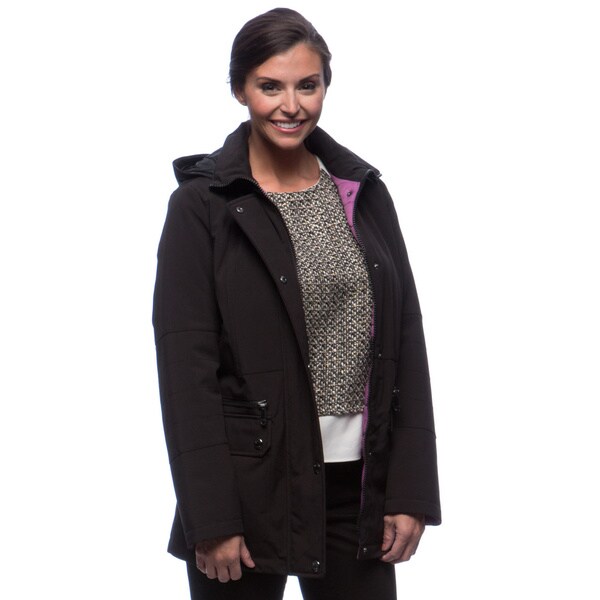 Kenneth Cole Womens 3//4 Hooded Packable Anork