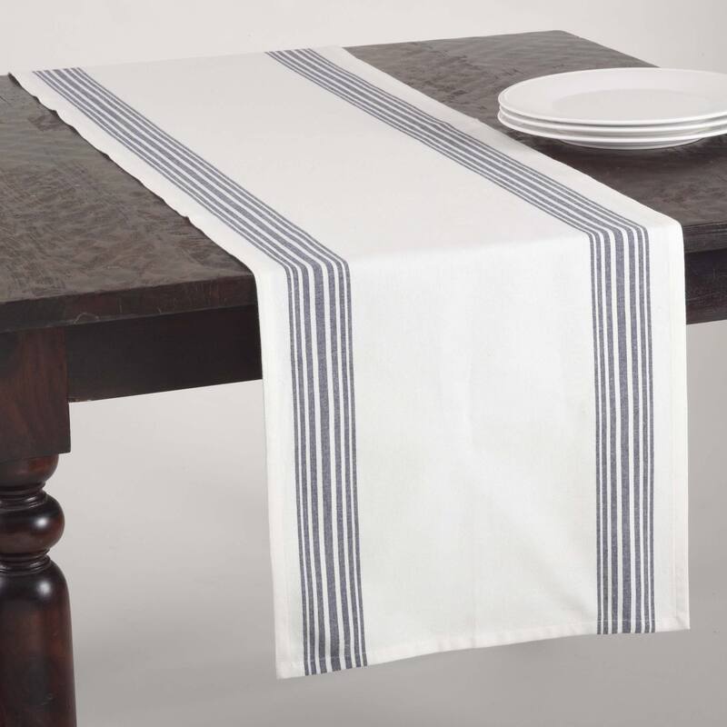 Striped Design Runner - Navy