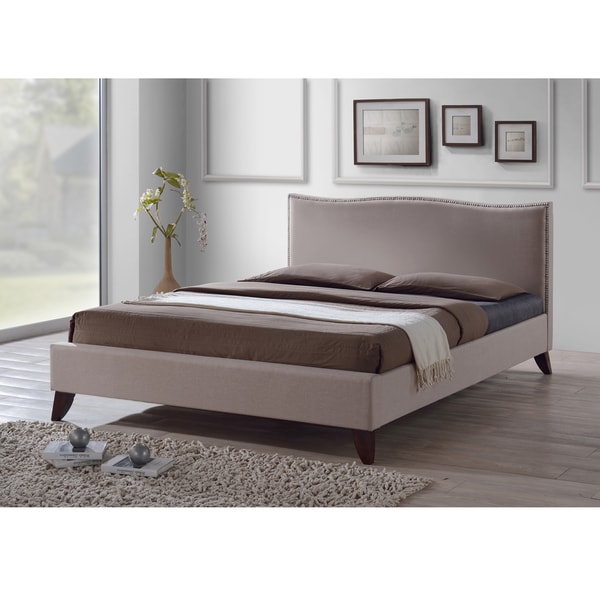 Battersby Brown Modern Bed with Upholstered Headboard Full/Queen Size