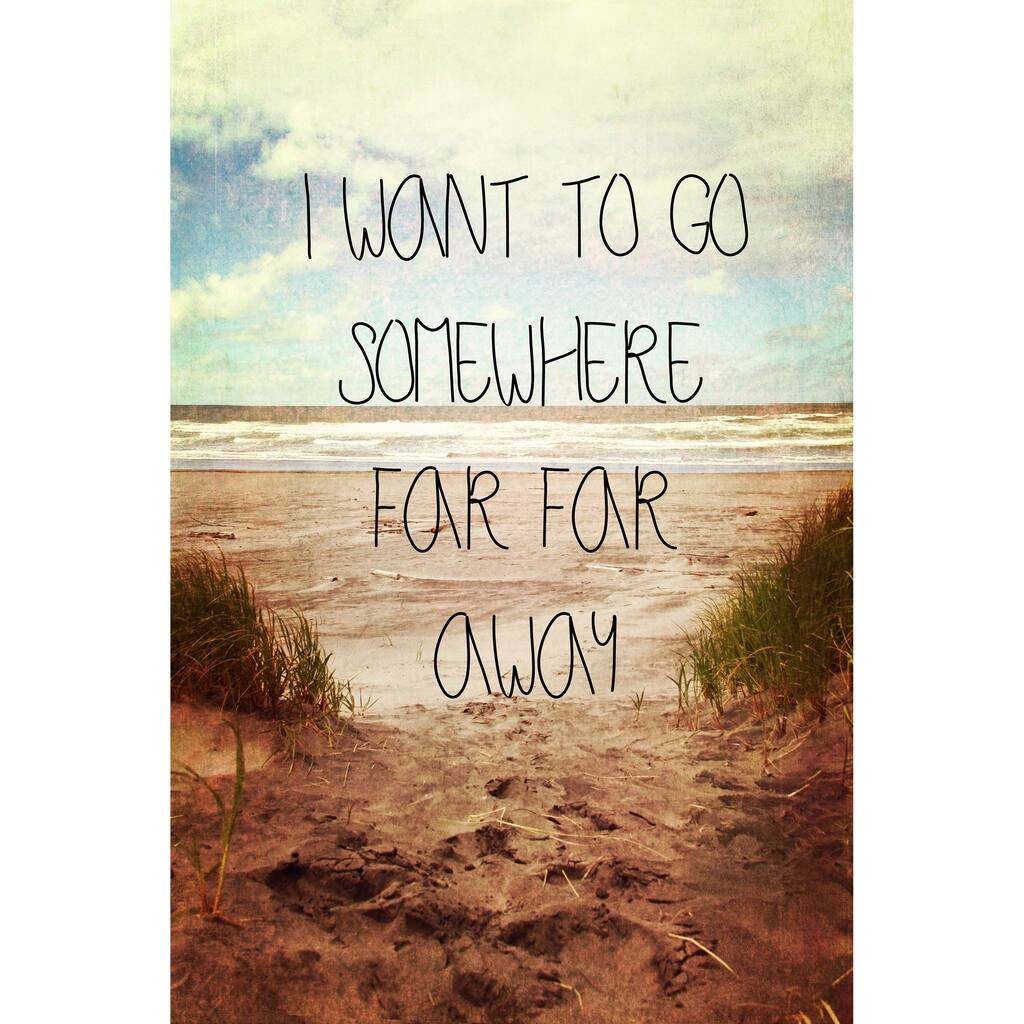 Marmont Hill 'I Want To Go Somewhere Far Away' Canvas Art - Multi-Color