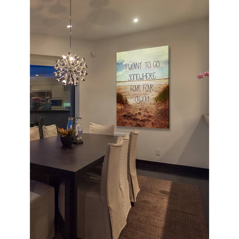 Marmont Hill 'I Want To Go Somewhere Far Away' Canvas Art - Multi-Color